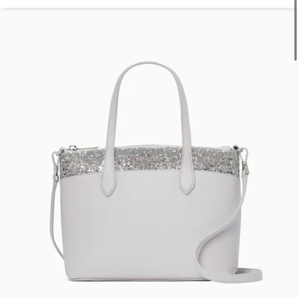 Kate Spade White And Silver Satchel